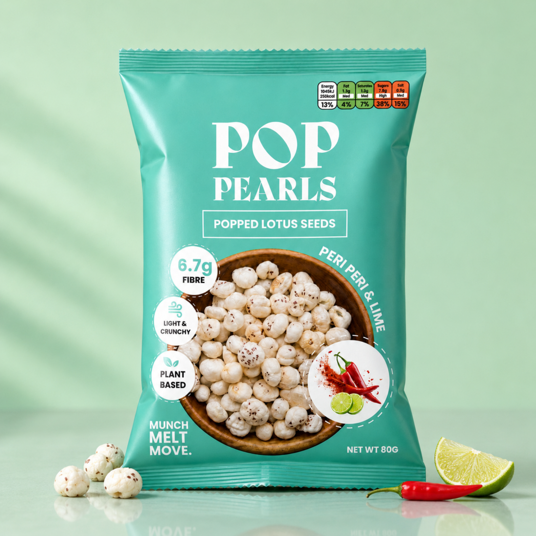 Peri-Peri & Lime Makhana - Roasted Lotus Seeds with a Citrus Kick
